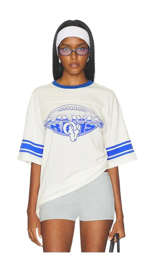 Junk Food Rams Oversized Stripe Ringer Tee