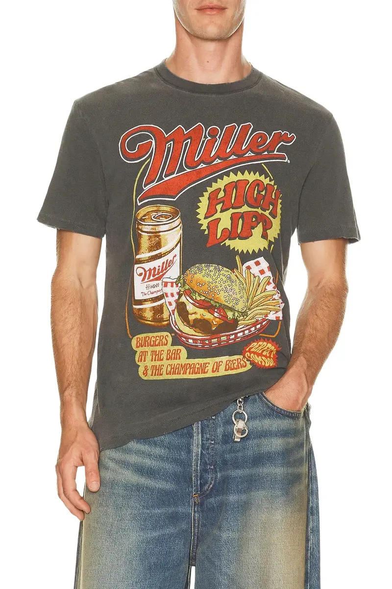 Junk Food Miller Burger And Beer Vintage Tee