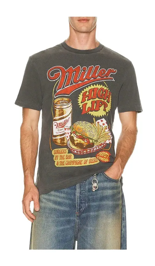 Junk Food Miller Burger And Beer Vintage Tee