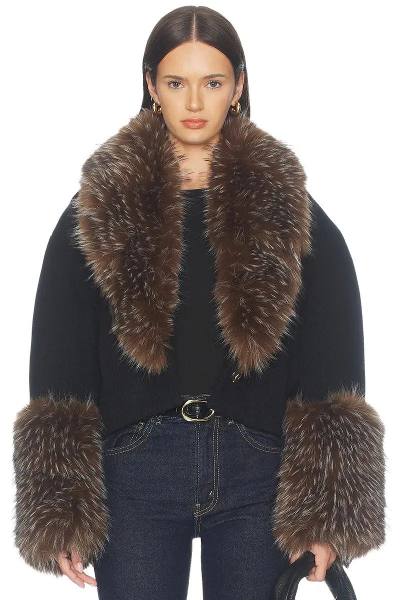 Zimmermann Valiant Faux Fur Collar Jacket