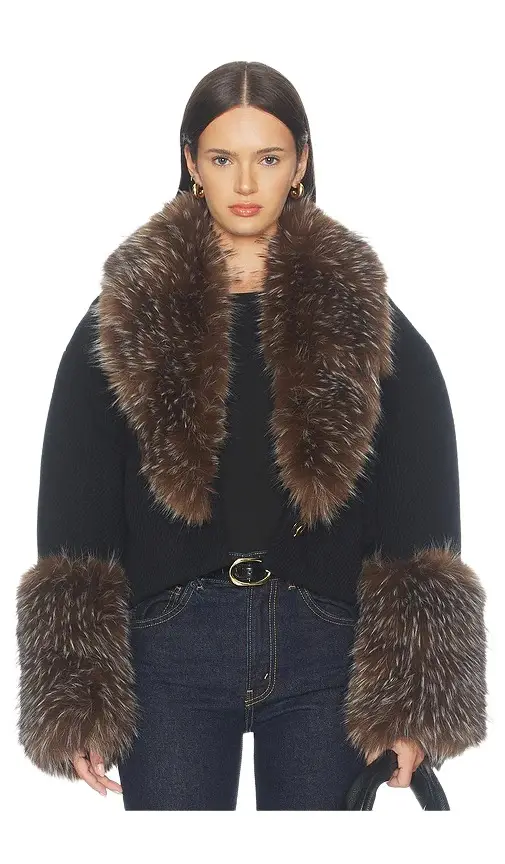 Zimmermann Valiant Faux Fur Collar Jacket