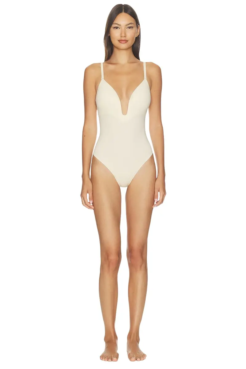 Suit Your Fancy Plunge Low Back Thong Bodysuit Suit Your Fancy Plunge Low Back Thong Bodysuit