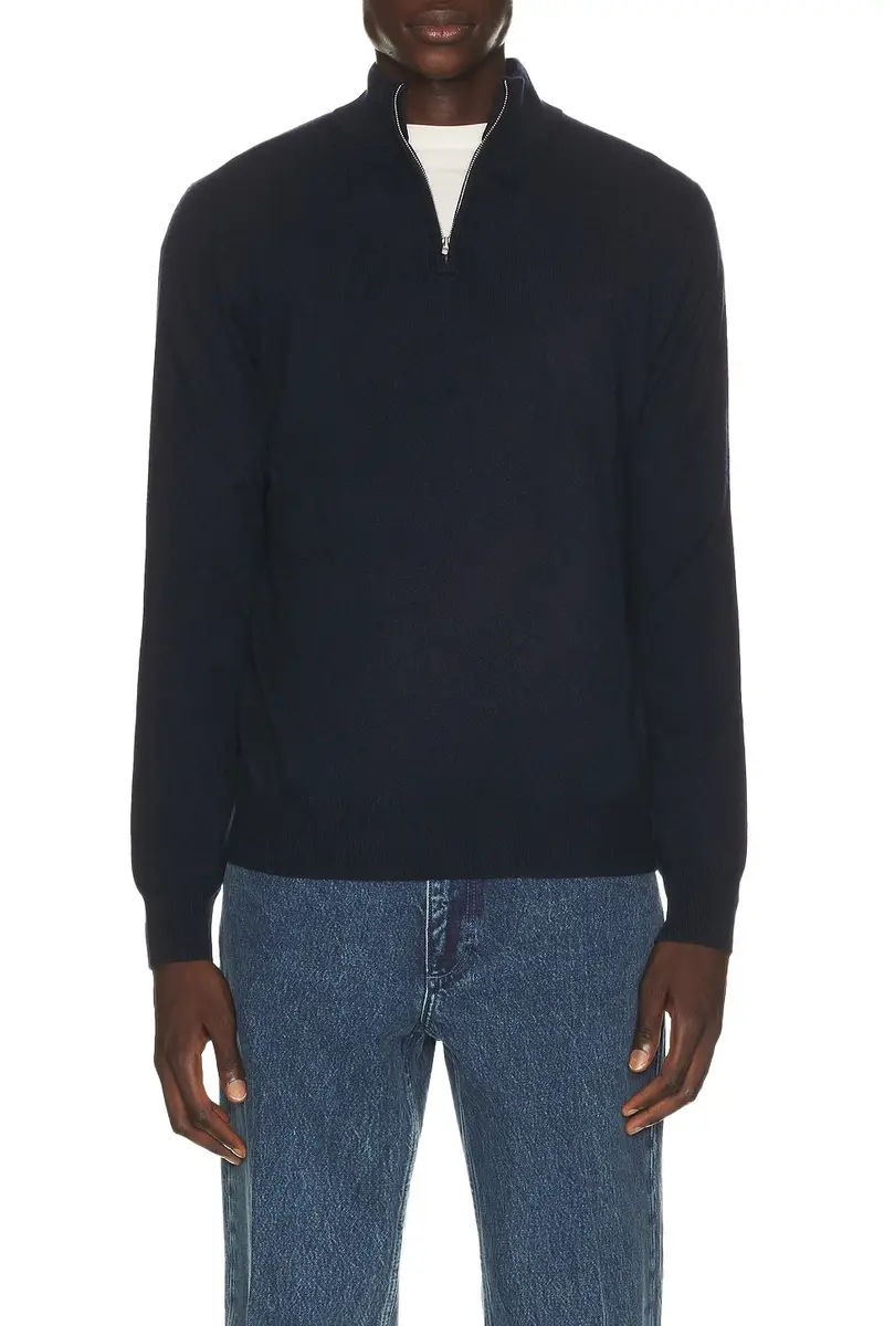 Soft Goat Half Zip Sweater