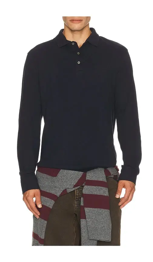 Polo Ralph Lauren Long Sleeve Textured Waflle Henly Polo