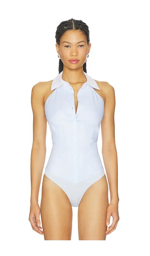 Fleur du Mal Poplin Smocked Bodysuit | Thumbnail 2 Fleur du Mal Poplin Smocked Bodysuit | Thumbnail 2