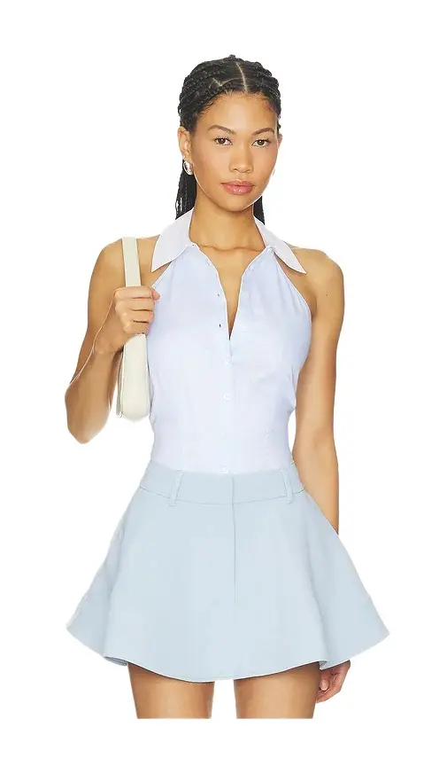 Fleur du Mal Poplin Smocked Bodysuit