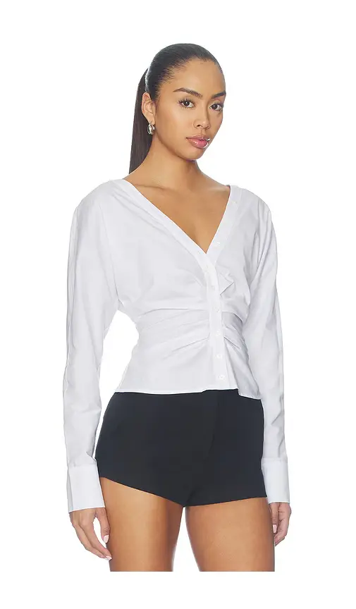 Fleur du Mal Ruched Poplin Shirt | Thumbnail 2 Fleur du Mal Ruched Poplin Shirt | Thumbnail 2