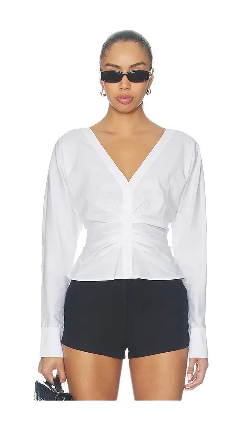 Fleur du Mal Ruched Poplin Shirt