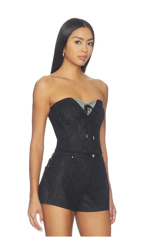 Fleur du Mal Lace Denim Bustier | Thumbnail 2 Fleur du Mal Lace Denim Bustier | Thumbnail 2