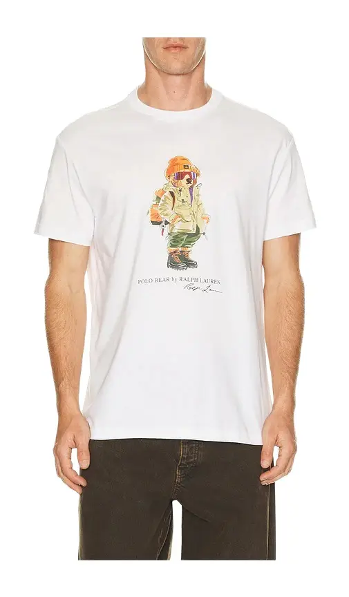 Polo Ralph Lauren Short Sleeve Jersey Knit Novelty Red Rocks Bear Graphic T-Shirt