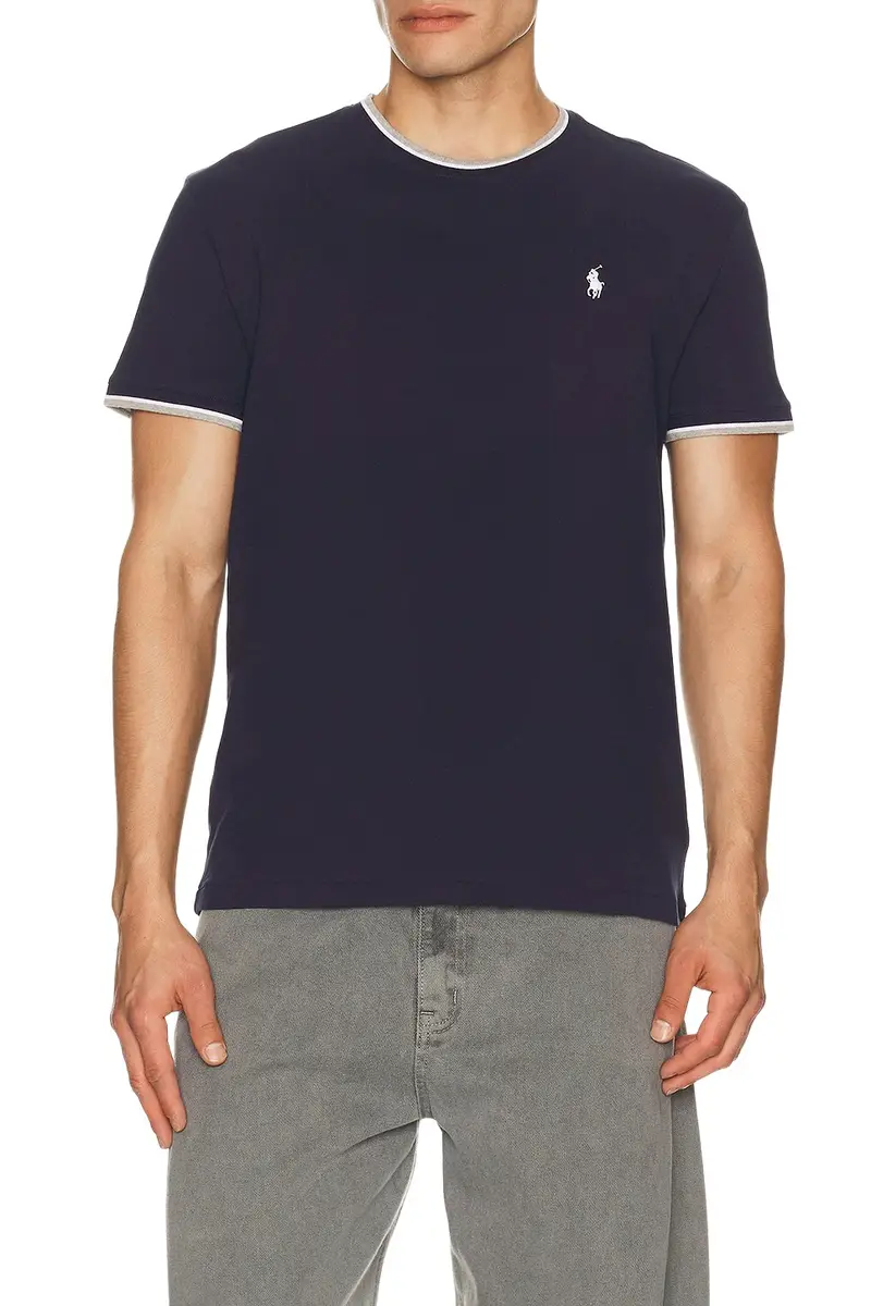 Polo Ralph Lauren Short Sleeve Stretch Mesh Crewneck Tee With Tipping Collar