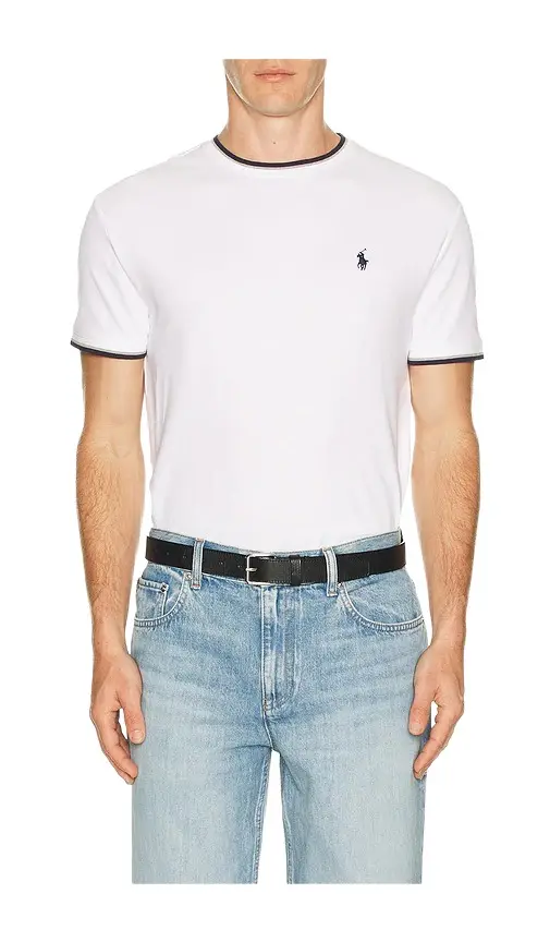 Polo Ralph Lauren Short Sleeve Stretch Mesh Crewneck Tee W Tipping Collar