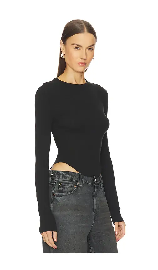 GRLFRND Scoop Hem Long Sleeve Tee | Thumbnail 2 GRLFRND Scoop Hem Long Sleeve Tee | Thumbnail 2