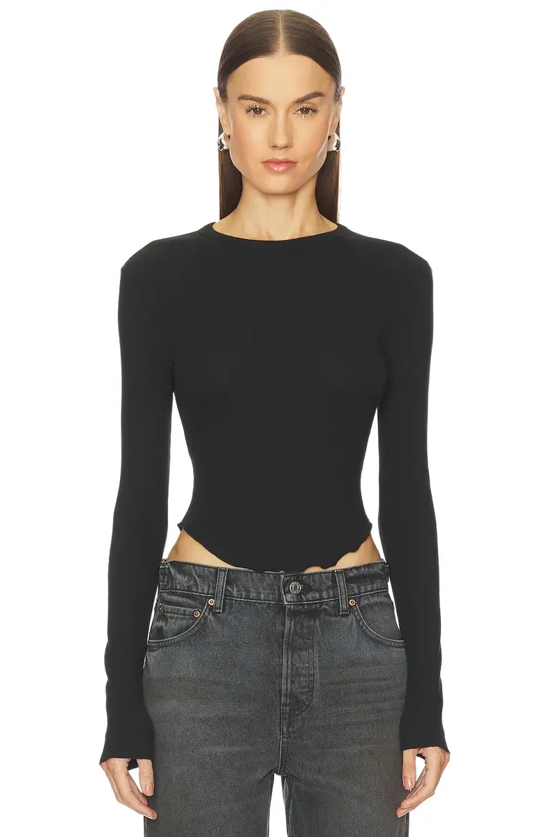 Scoop Hem Long Sleeve Tee