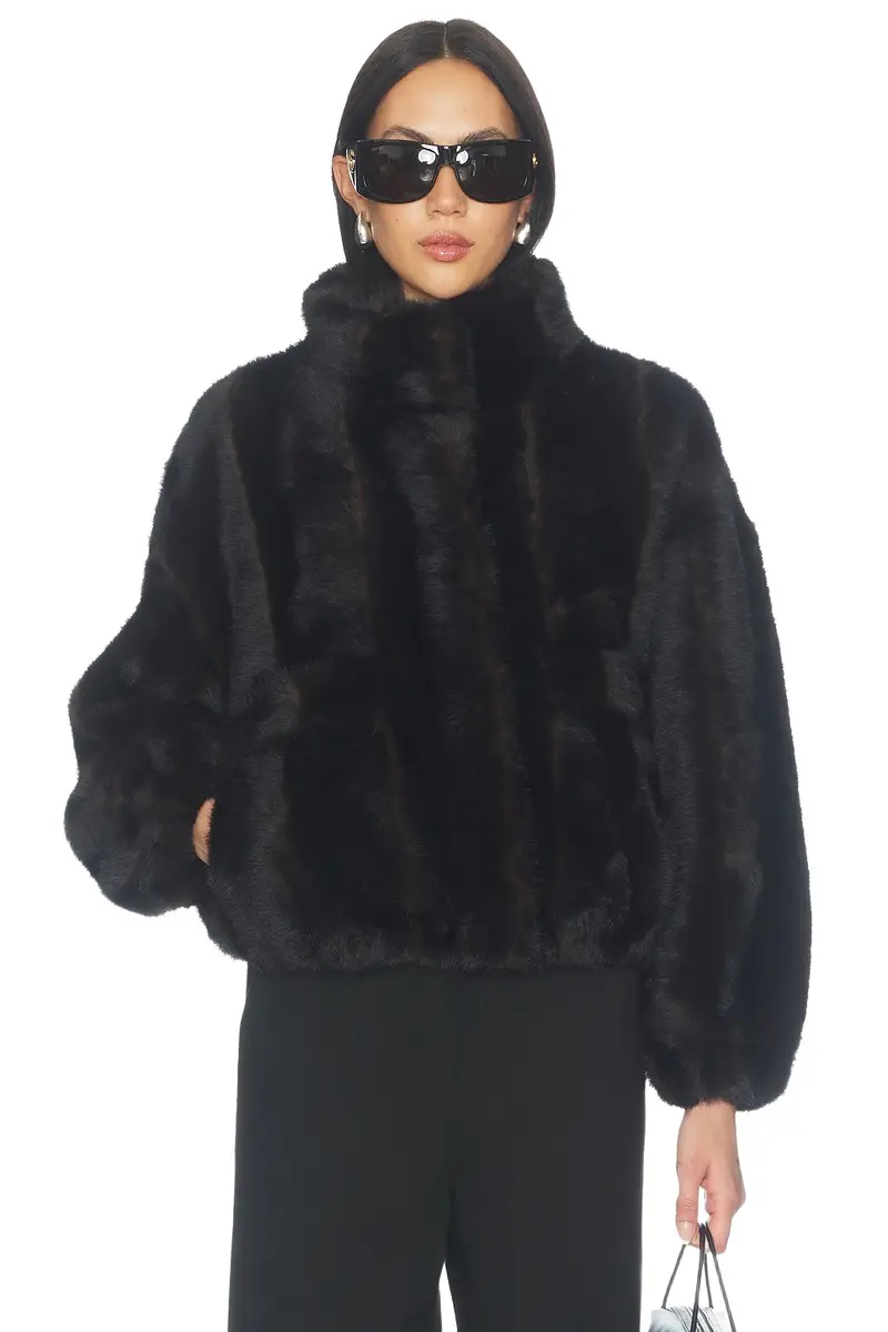 Iris Shaved Faux Mink Bomber Iris Shaved Faux Mink Bomber