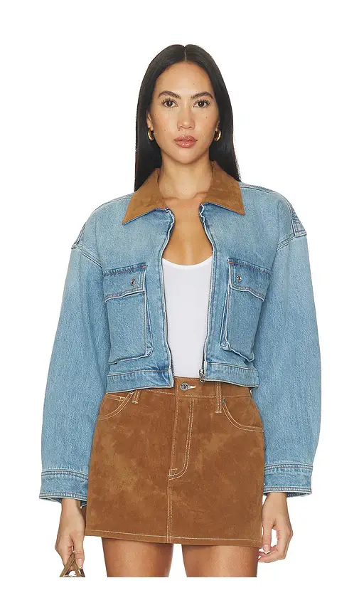 GOOD AMERICAN The Denim Swing Cropped Jacket | Thumbnail 2 GOOD AMERICAN The Denim Swing Cropped Jacket | Thumbnail 2