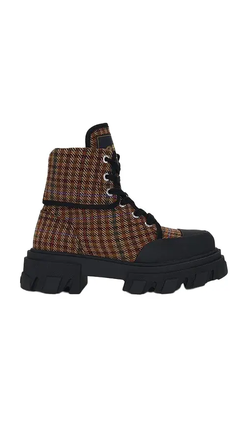 Ganni Cleated Canvas Wool Boot