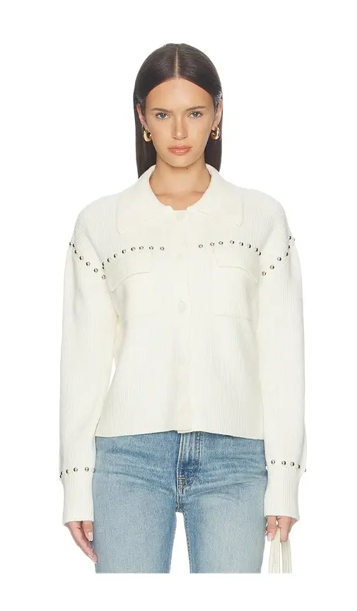 Central Park West Felix Studded Sweater Jacket