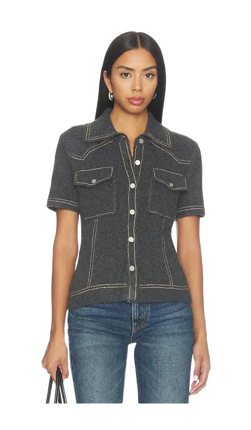 Central Park West Sienna Western Short Sleeve Sweater