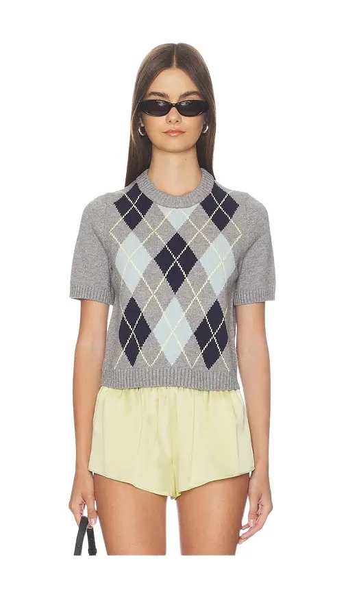525 America Veronika Argyle Sweater Tee