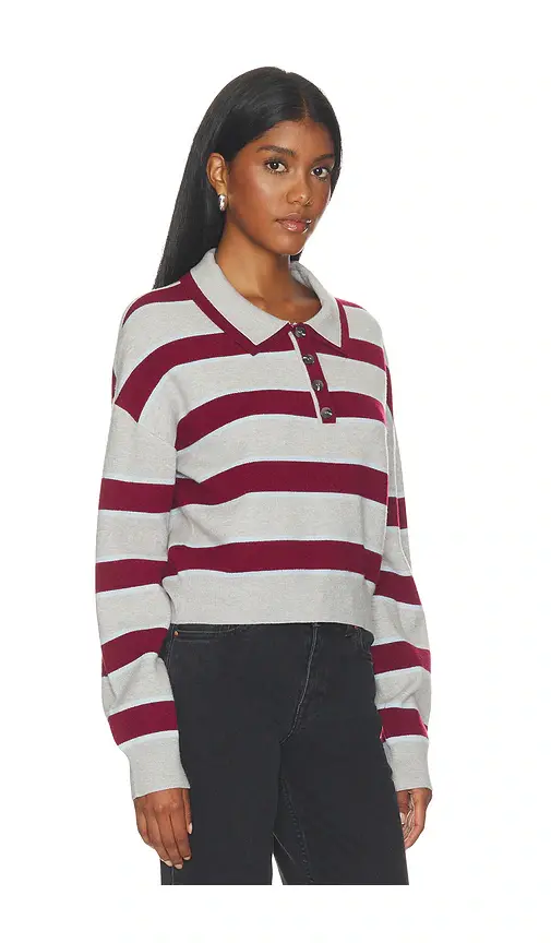 525 America Vera Double Johnny Collar Rugby Stripe Pullover Sweater | Thumbnail 2 525 America Vera Double Johnny Collar Rugby Stripe Pullover Sweater | Thumbnail 2