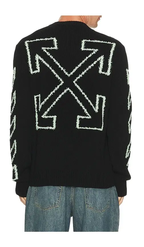 Off-White Fuzzy Knit Crew Neck Sweater