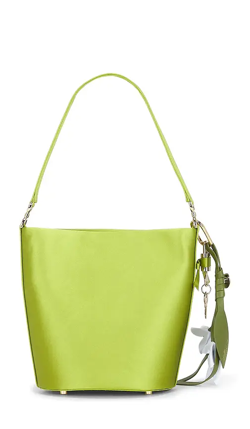 Self-Portrait Green Satin Bucket Bag | Thumbnail 2 Self-Portrait Green Satin Bucket Bag | Thumbnail 2