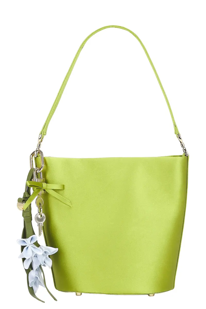 Green Satin Bucket Bag
