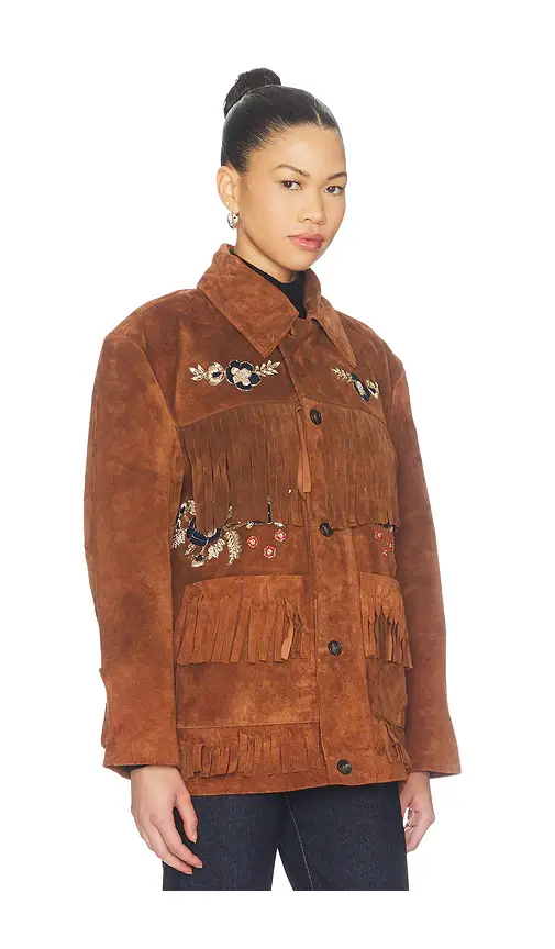 Found Hand Embroidered Suede Fringe Jacket | Thumbnail 2 Found Hand Embroidered Suede Fringe Jacket | Thumbnail 2