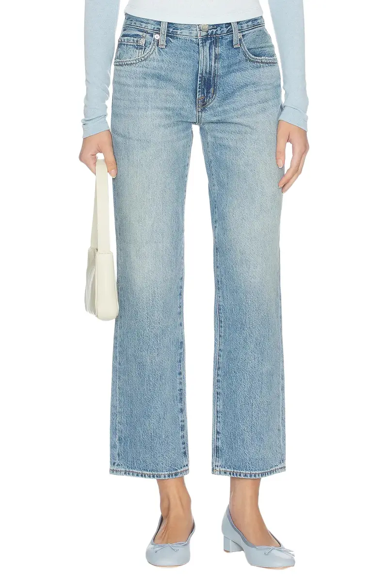 Pistola Issa Mid Rise Relaxed Ankle Straight Jeans