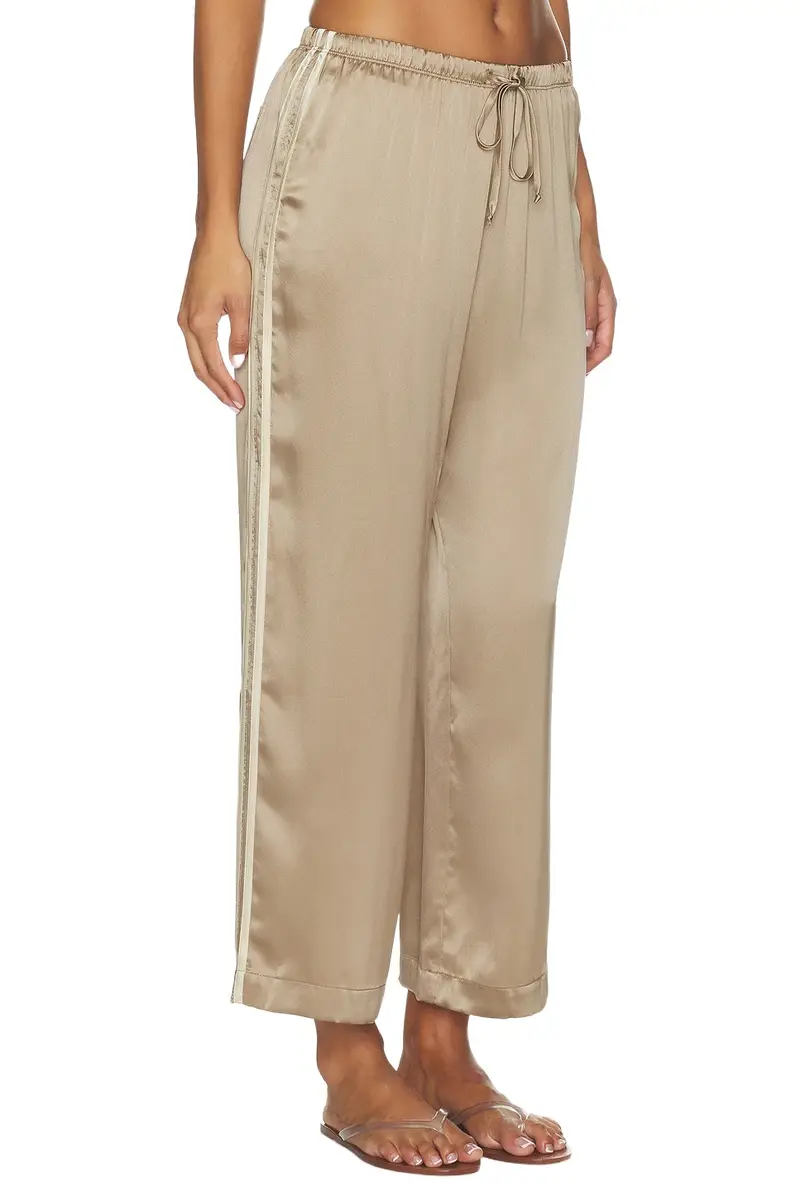 The Silk Stripe Crop Pant