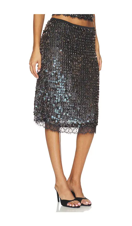 SIEDRÉS Helene Sequin Embellished Midi Skirt | Thumbnail 2 SIEDRÉS Helene Sequin Embellished Midi Skirt | Thumbnail 2