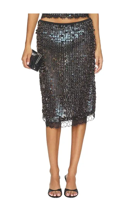 SIEDRÉS Helene Sequin Embellished Midi Skirt