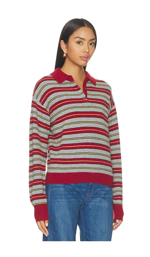 Guest In Residence Collegiate Stripe Polo Sweater | Thumbnail 2 Guest In Residence Collegiate Stripe Polo Sweater | Thumbnail 2