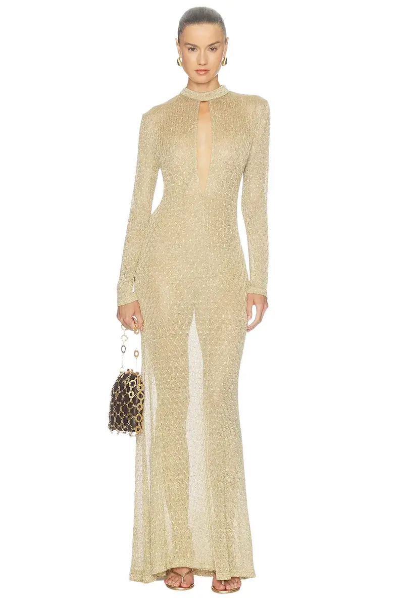 Bronx and Banco Makena Long Sleeve Knit Maxi Dress