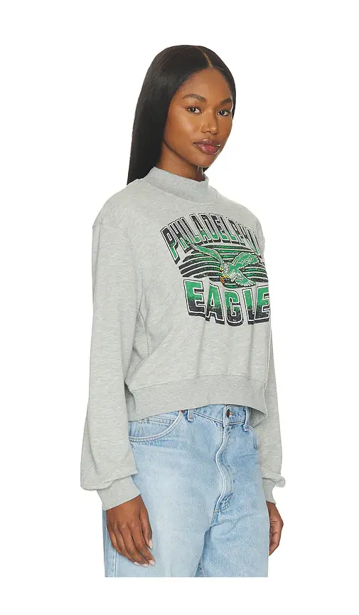 Junk Food Eagles Mock Neck Fleece Sweatshirt | Thumbnail 2
