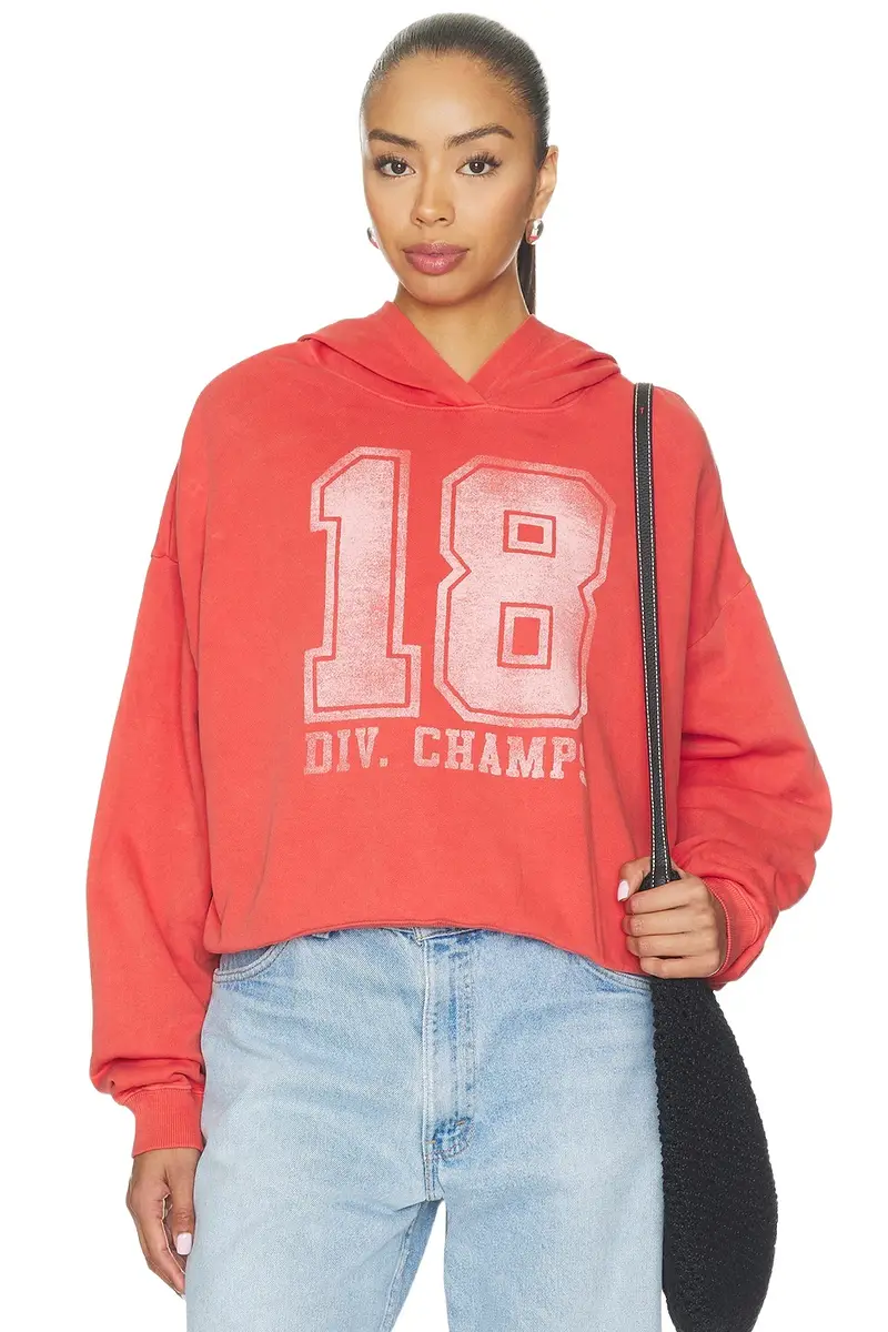 Junk Food 18 Div. Champs Drop Shoulder Crop Hoodie
