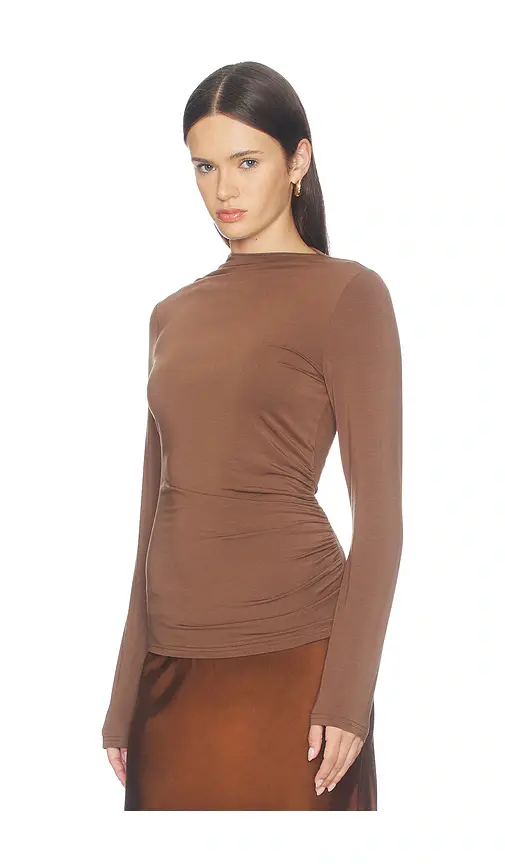 Pistola Nathalia Long Sleeve Draped Mock Neck Tee | Thumbnail 2 Pistola Nathalia Long Sleeve Draped Mock Neck Tee | Thumbnail 2