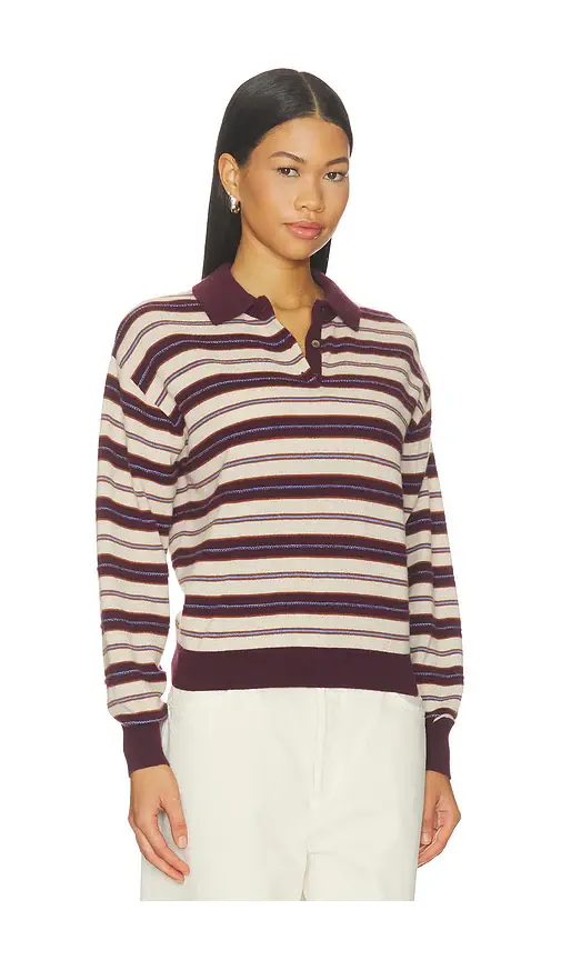 Guest In Residence Collegiate Stripe Polo Sweater | Thumbnail 2 Guest In Residence Collegiate Stripe Polo Sweater | Thumbnail 2