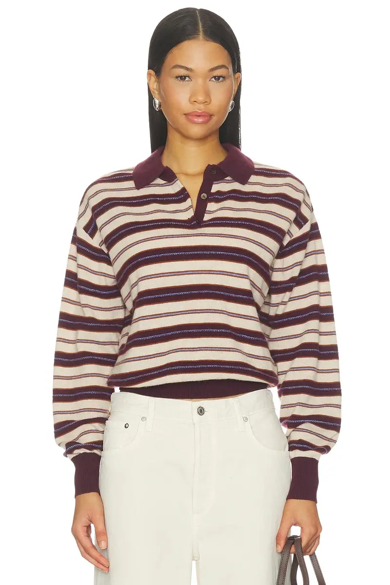 Collegiate Stripe Polo Sweater Collegiate Stripe Polo Sweater