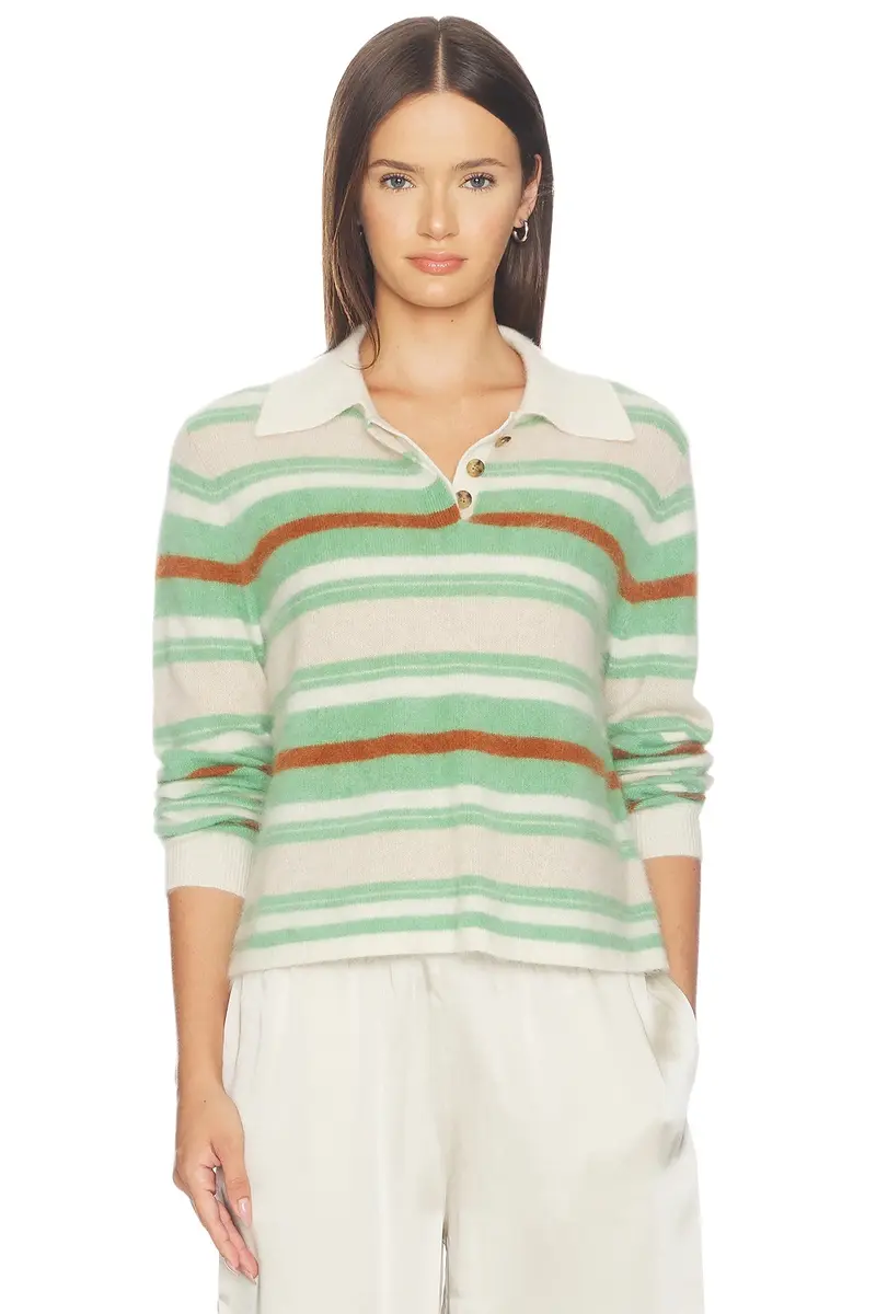 Guest In Residence Grizzly Cropped Rugby Sweater