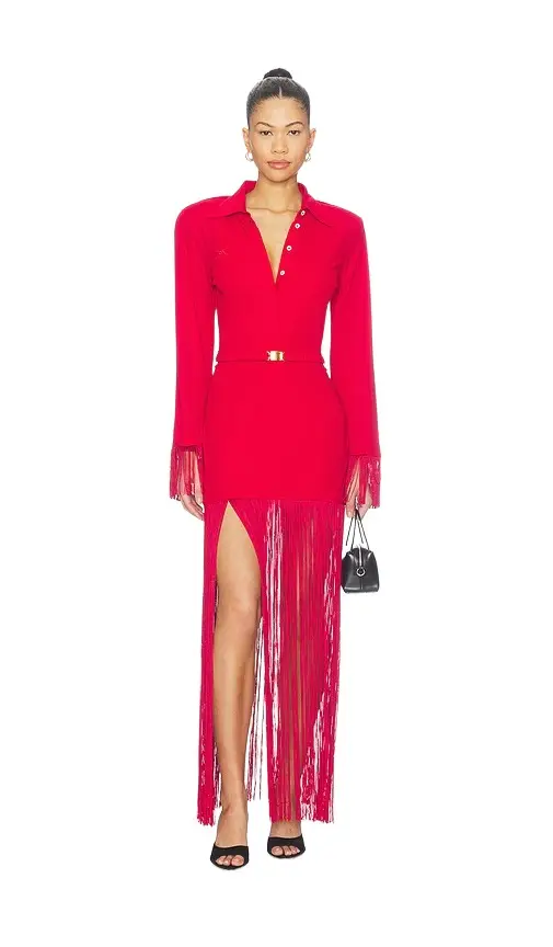 Rowen Rose Long Sleeve Polo Maxi Dress