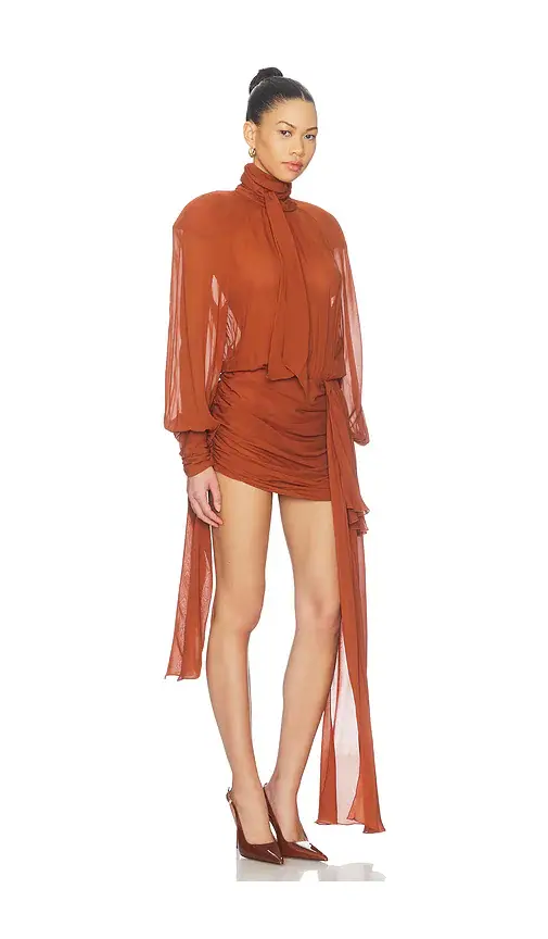 Rowen Rose Bow Neck Mini Dress | Thumbnail 2
