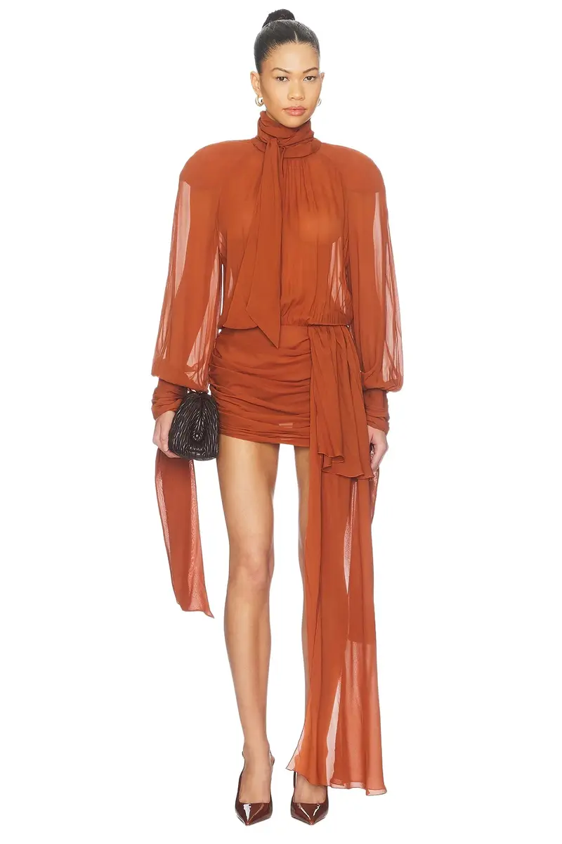 Bow Neck Mini Dress
