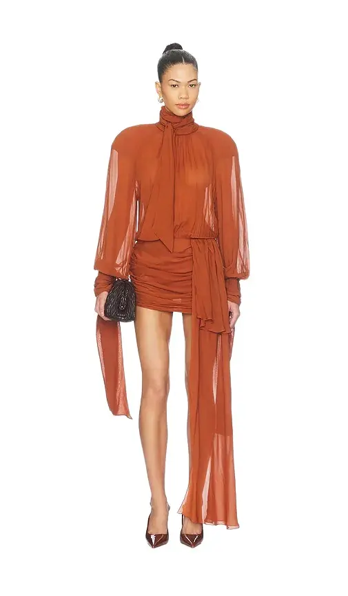 Rowen Rose Bow Neck Mini Dress