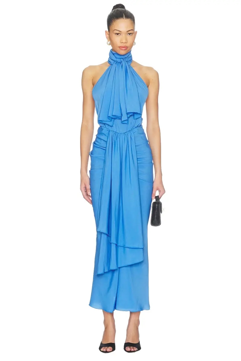 Rowen Rose Bow Neck Maxi Dress