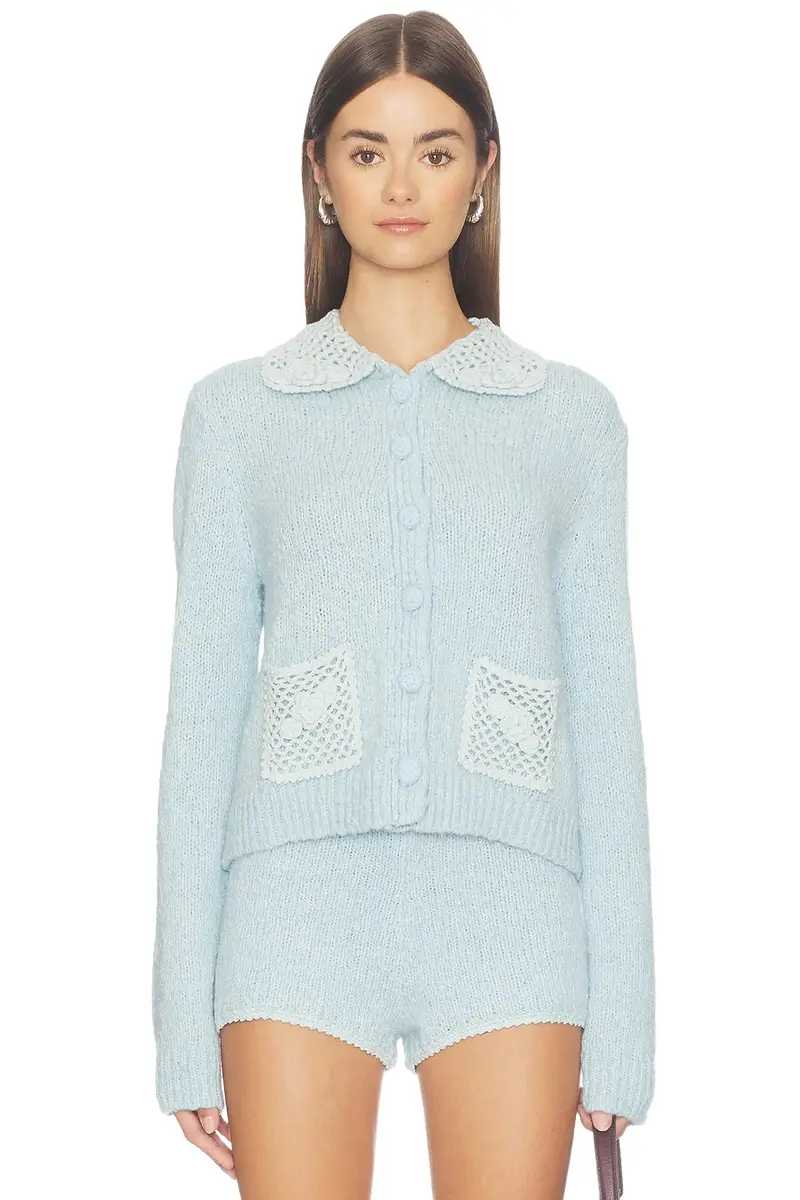 x REVOLVE Adalene Crochet Collar Cardigan x REVOLVE Adalene Crochet Collar Cardigan