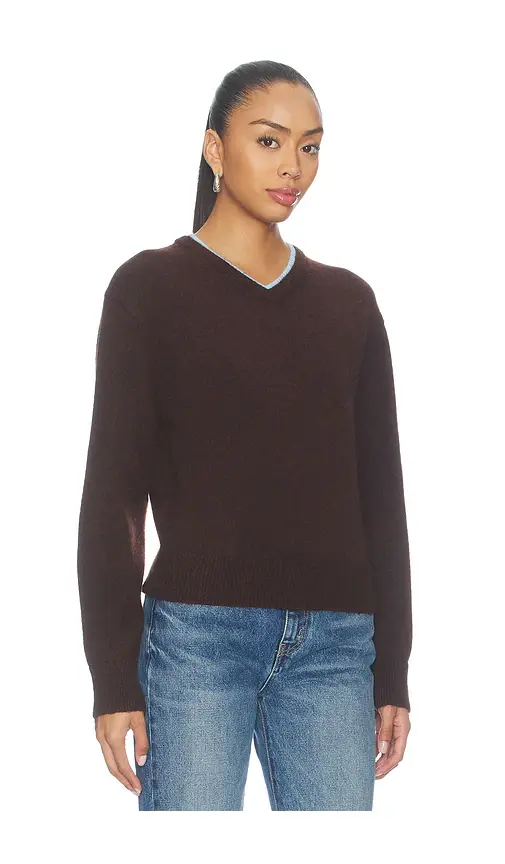 525 America Double Neck Trim V-neck Sweater | Thumbnail 2 525 America Double Neck Trim V-neck Sweater | Thumbnail 2