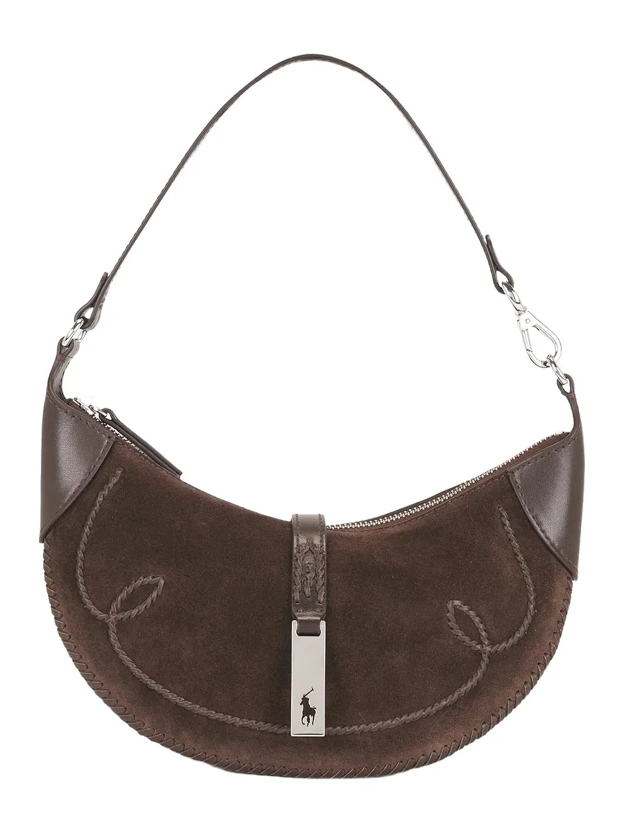 Suede Leather Shoulder Bag Chocolate & Tobacco