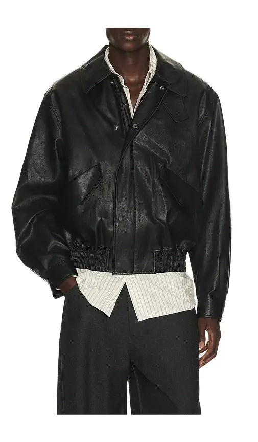 Faux Leather Zip Blouson Faux Leather Zip Blouson
